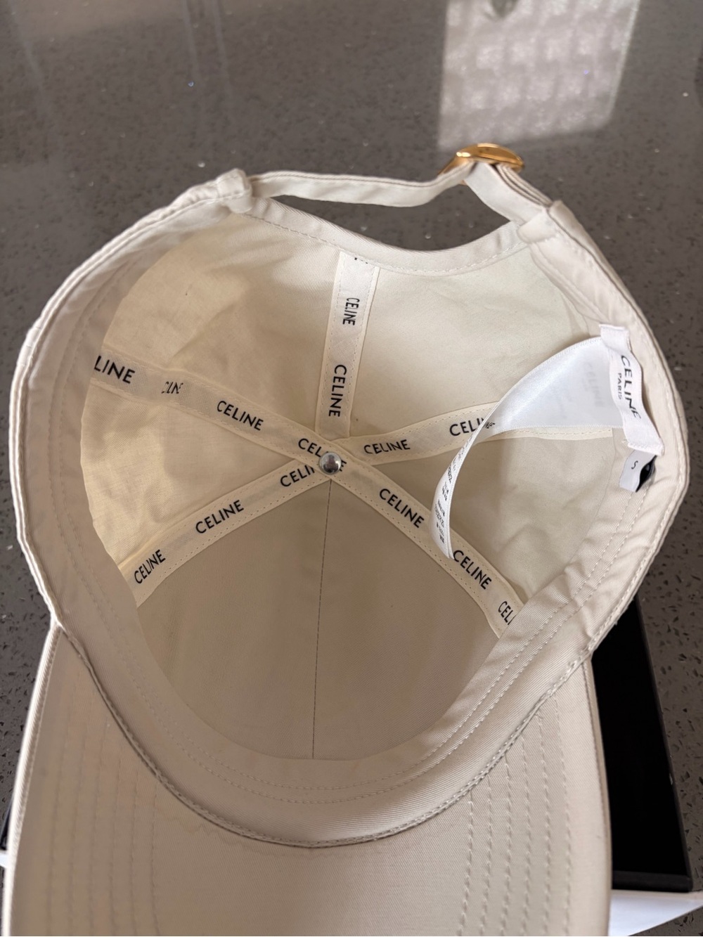 Celine Triomphe Cream Baseball Cap Authentic Size S - Picture 3 of 16